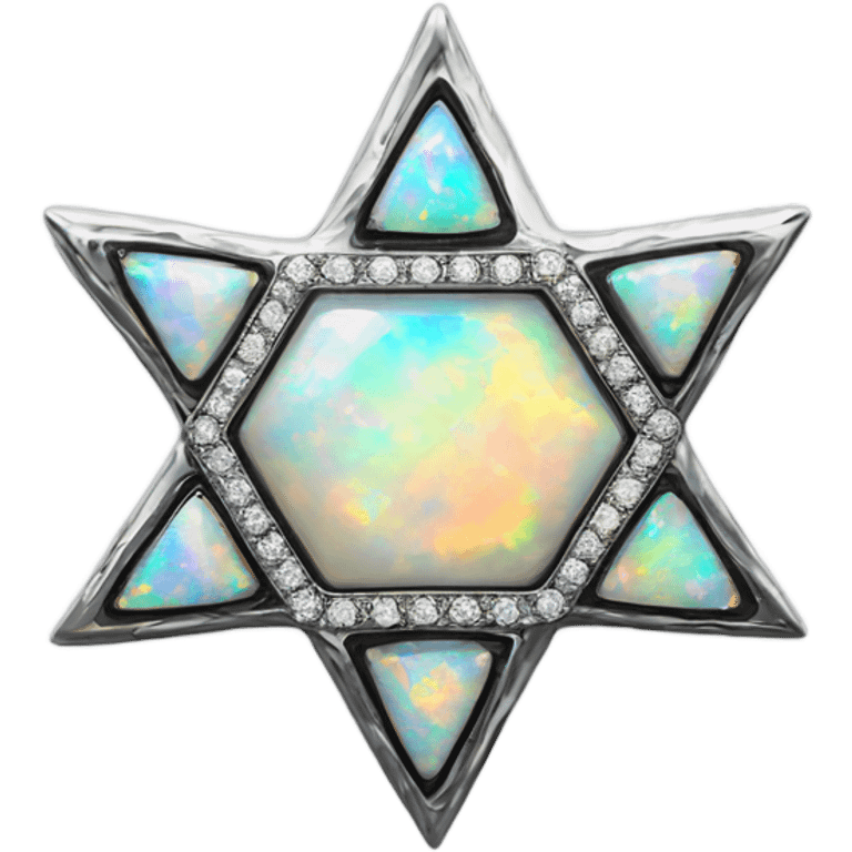 4 point star rounded corner opal, diamond emoji