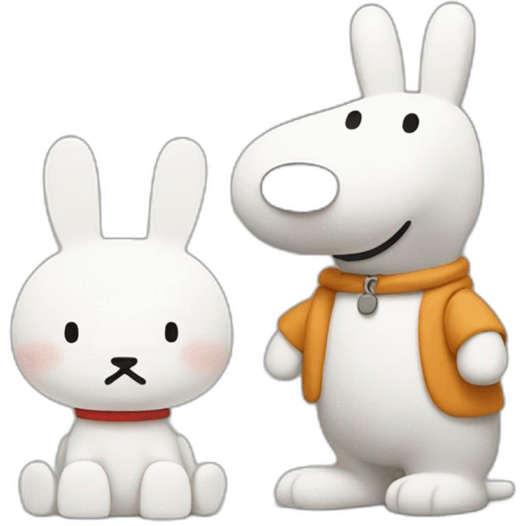 Miffy and Snoopy emoji