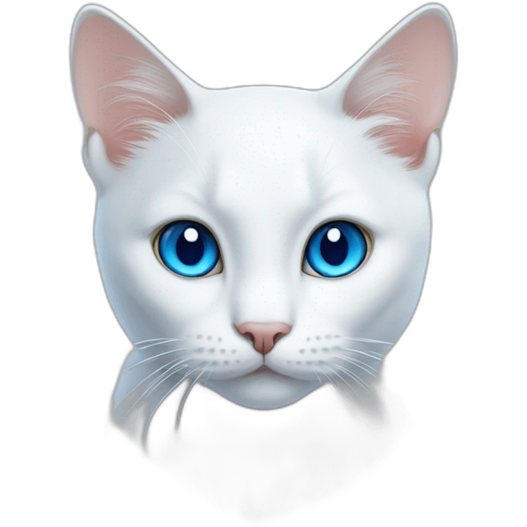 white cat and blue eyes emoji