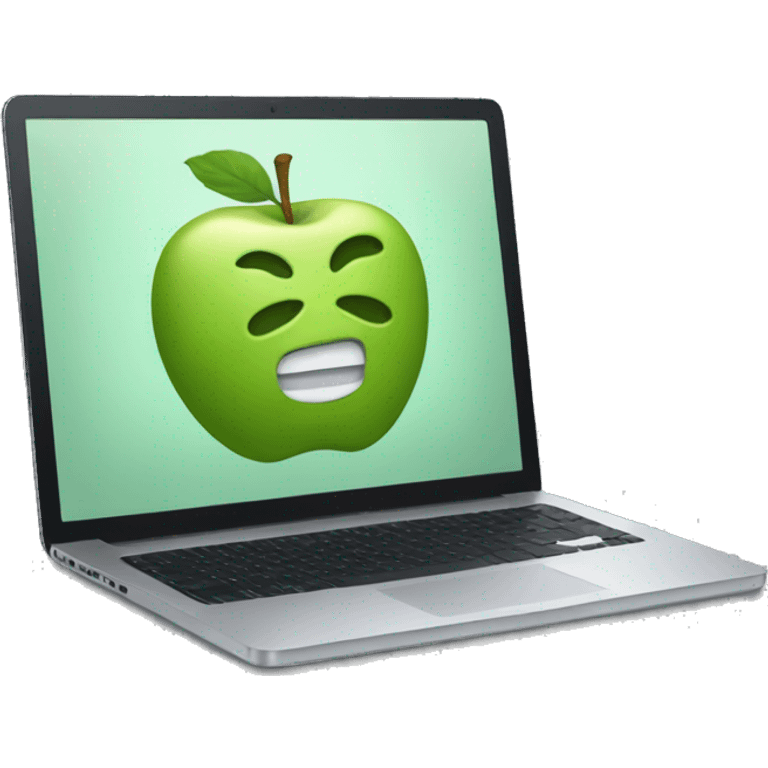 Sage green apple laptop  emoji