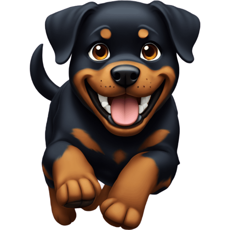 Rottweiler running and giving a thumbs up emoji