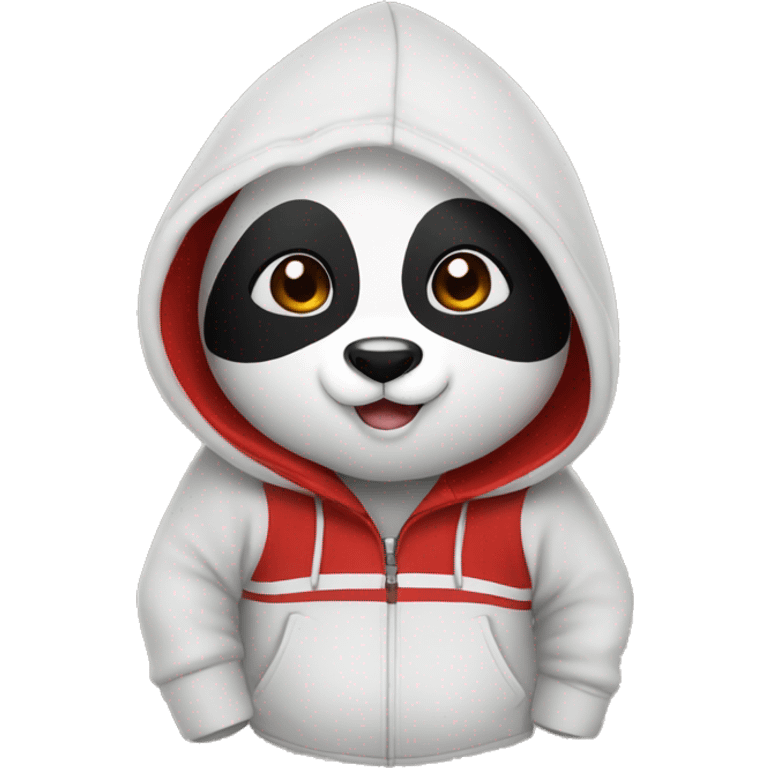 Panda wear a red hoodie emoji