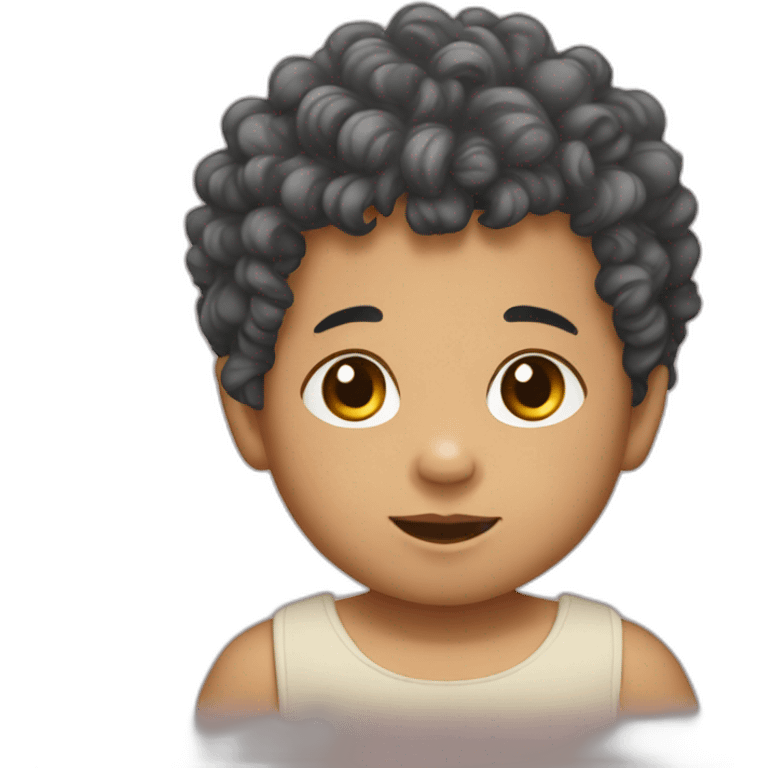 curly hair asain baby boy  emoji