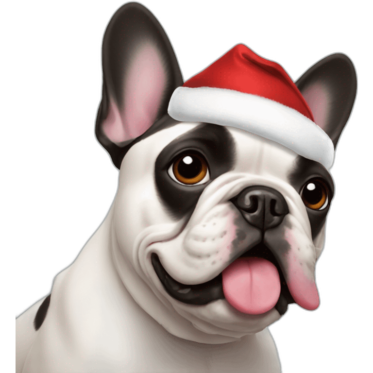 French bulldog Santa Claus emoji