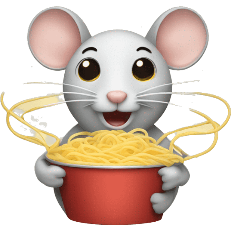 Mouse with noodles emoji