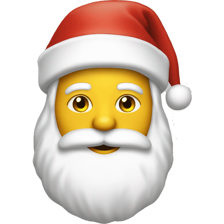 Santa Claus with a white beard and yellow face emoji