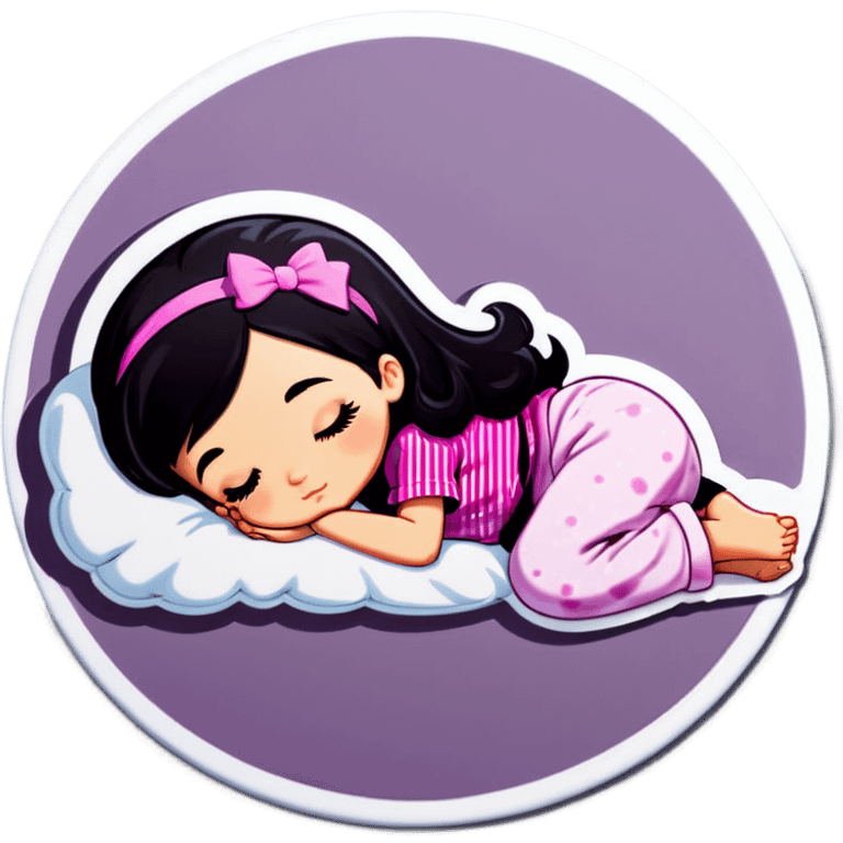 Sleeping girlie with black hair  emoji