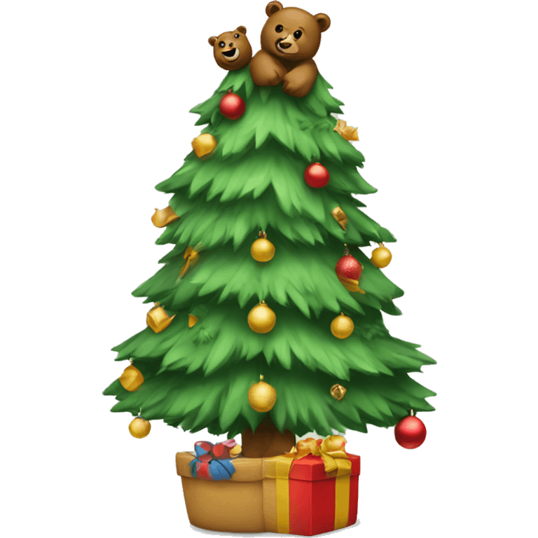 Christmas tree with bears emoji