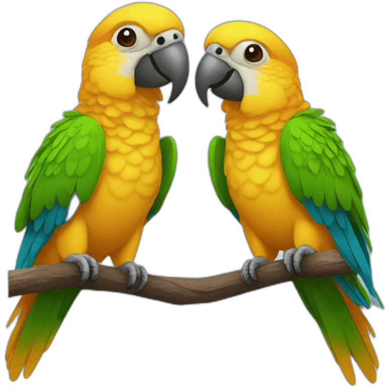 Couple parrots emoji