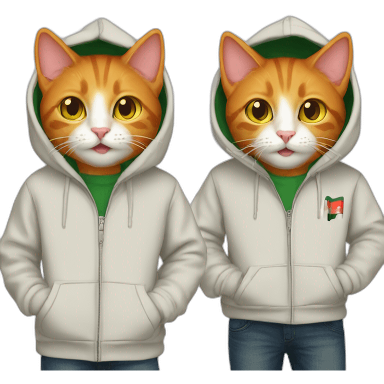 Ginger cat with Palestine hoodie  emoji