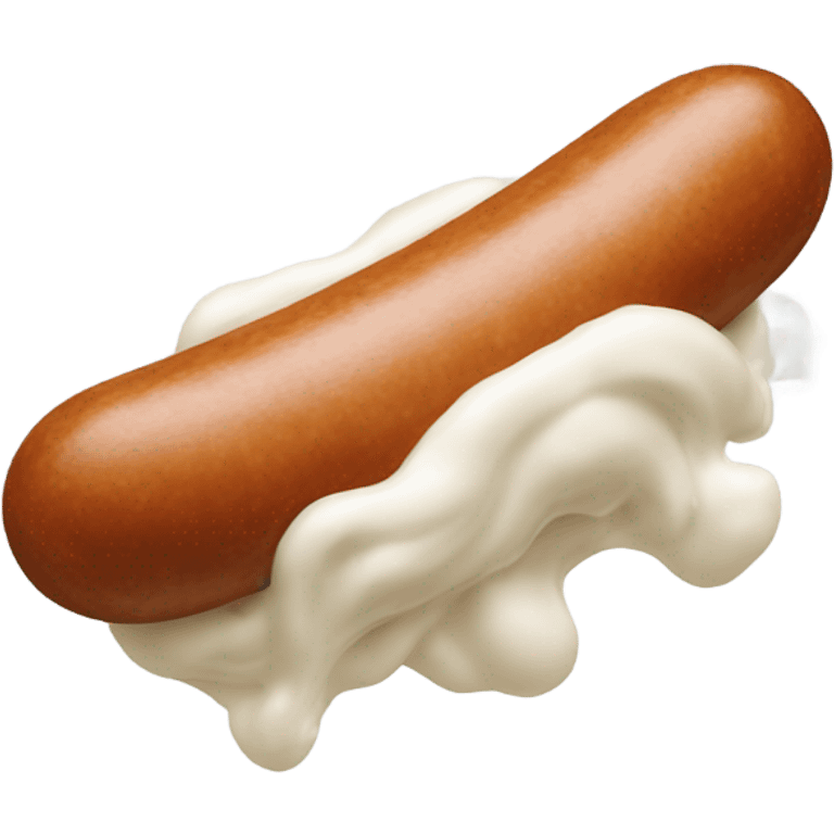 Sausage covered in white cream emoji