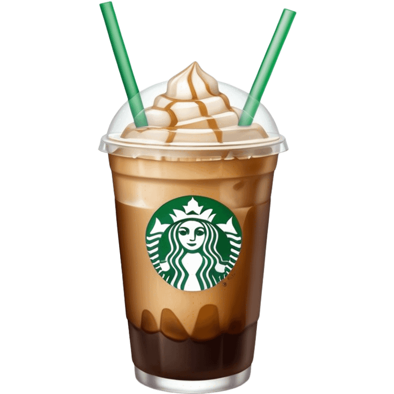 Starbuck ice coffee with ice cubes emoji