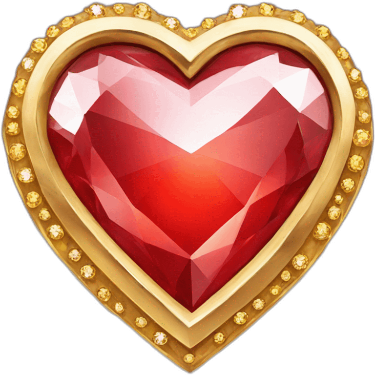 Red heart diamond with gold border emoji