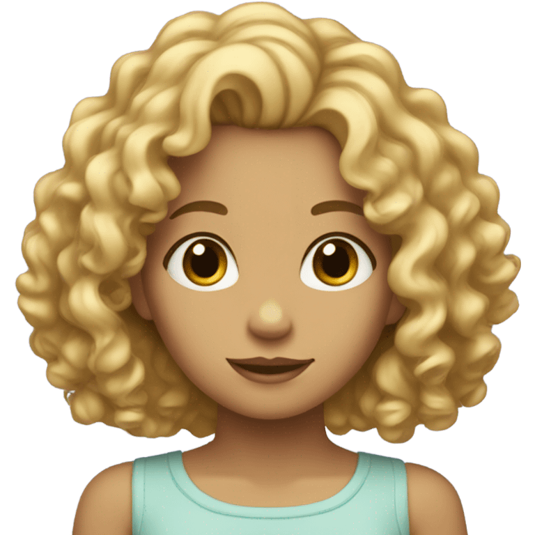 Girl with blonde curly hair  emoji