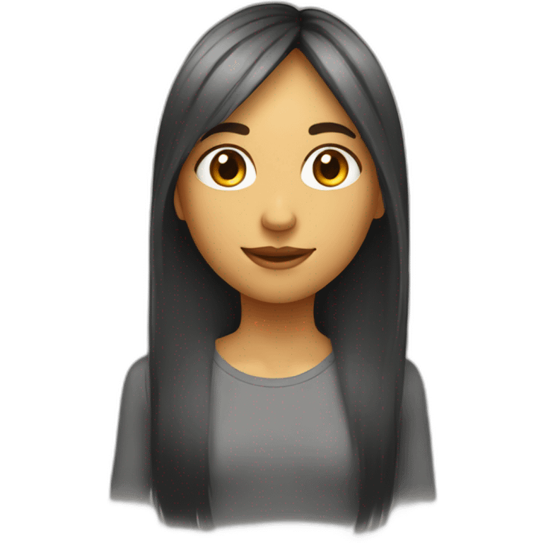 Fille avec de long cheveux emoji