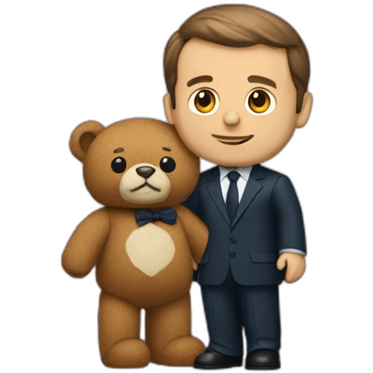 macron with a teddy bear emoji