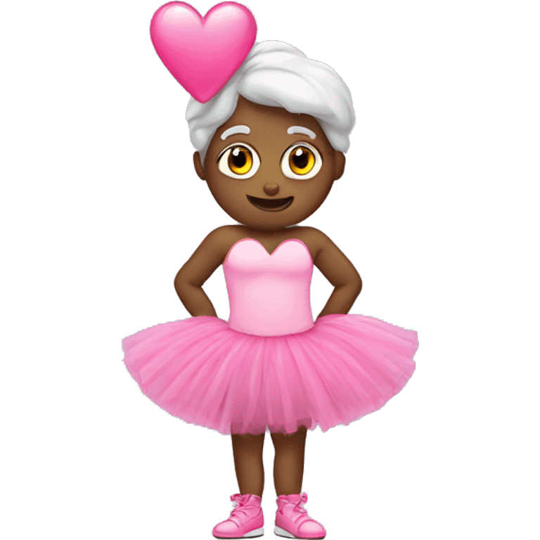 Heart wearing a pink tutu emoji