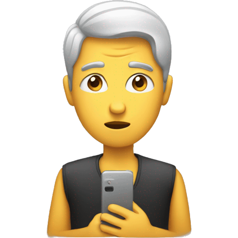 person staring at phone emoji