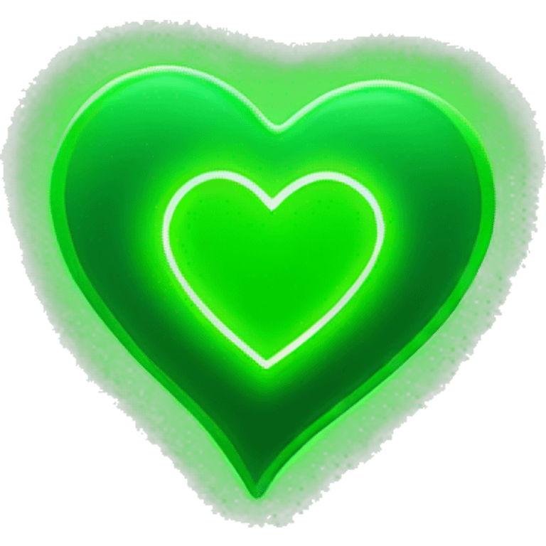 Neon green heart emoji