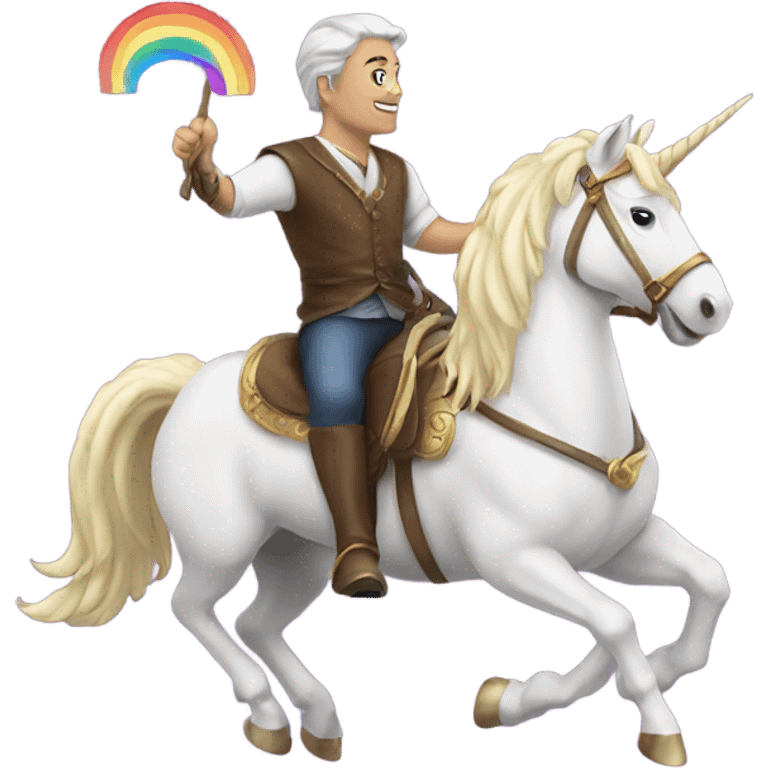 Man riding a unicorn emoji