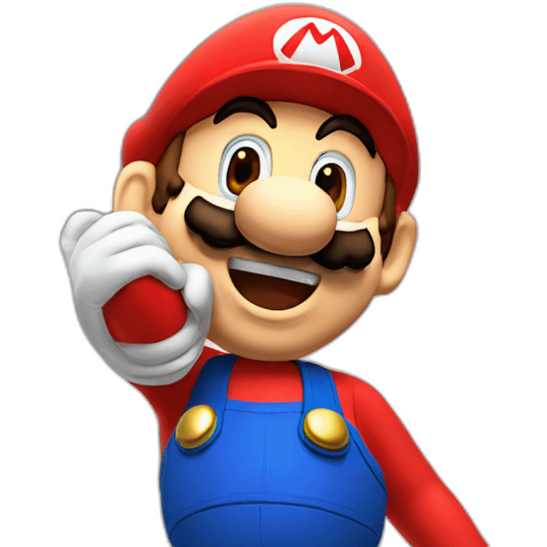 Super mario taking a selfie emoji