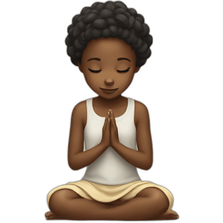 Little black girl praying emoji