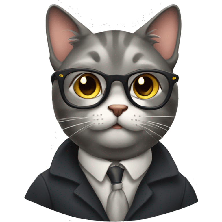 Studious cat emoji