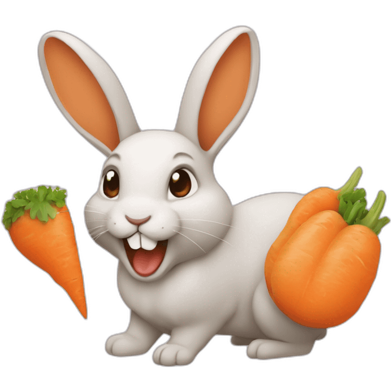 Lapin qui mange une carotte emoji