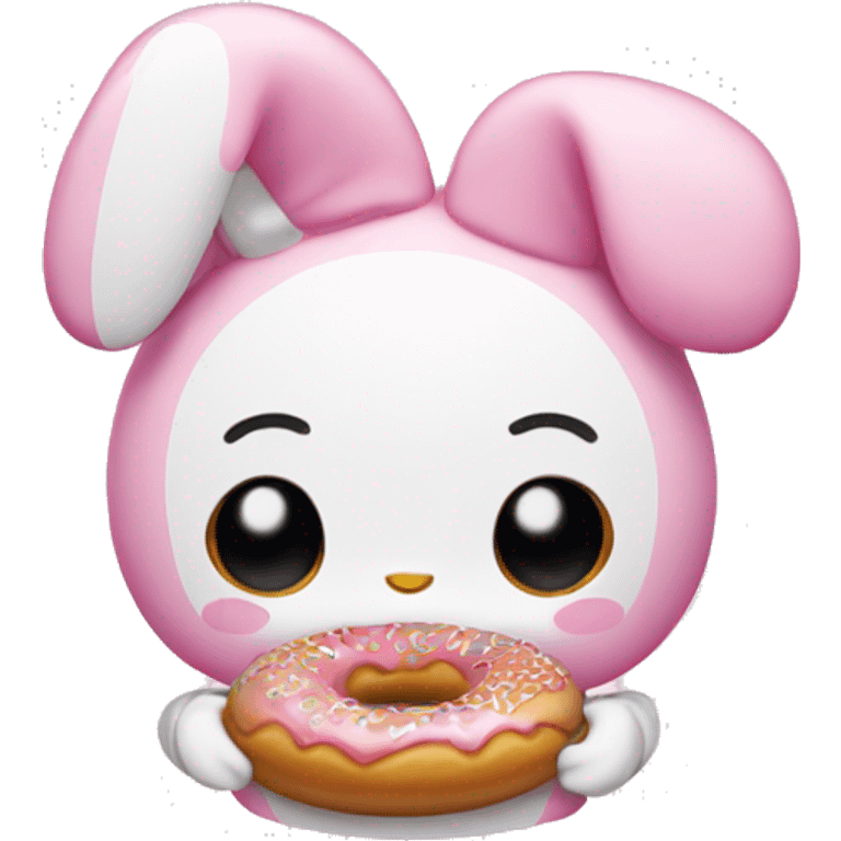 my melody eating a donut emoji