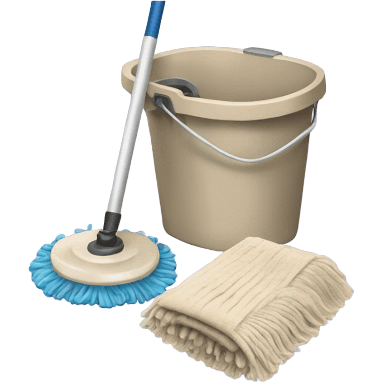 Hoover mop and beige bucket emoji