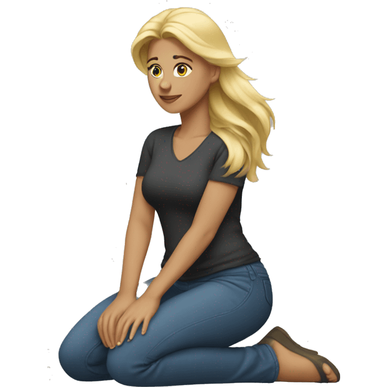 blonde woman kneeling  emoji