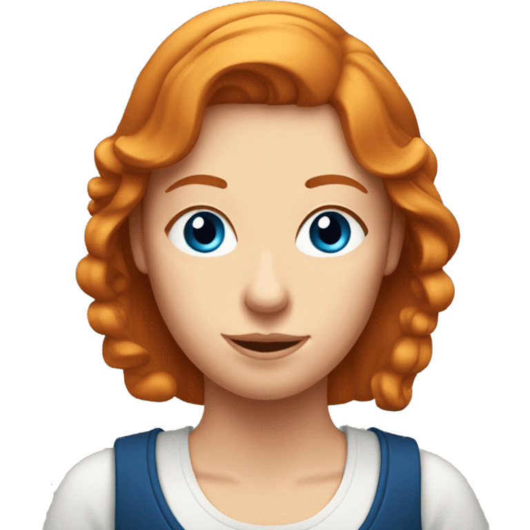 ginger hair and blue eyes woman with a beer on the hand emoji