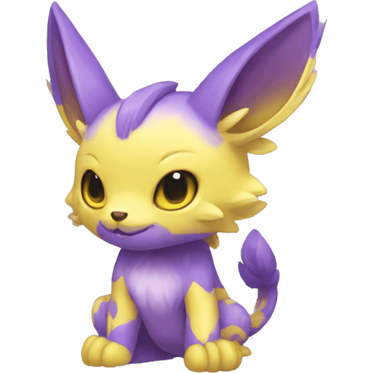 Cute cool purple yellow animal hybrid Fakemon full body emoji