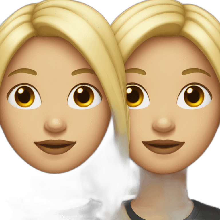 woman with hair on one side blonde and on the other black and diastema emoji