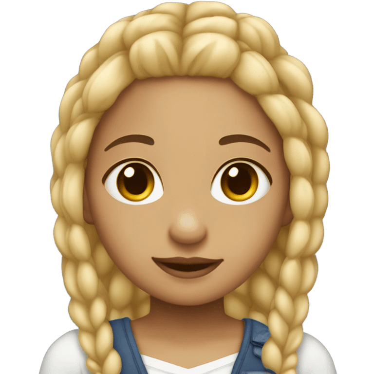 light skin girl with blondebraids emoji