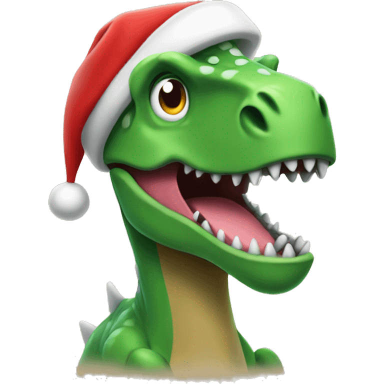 Dinosaur in Santa hat emoji