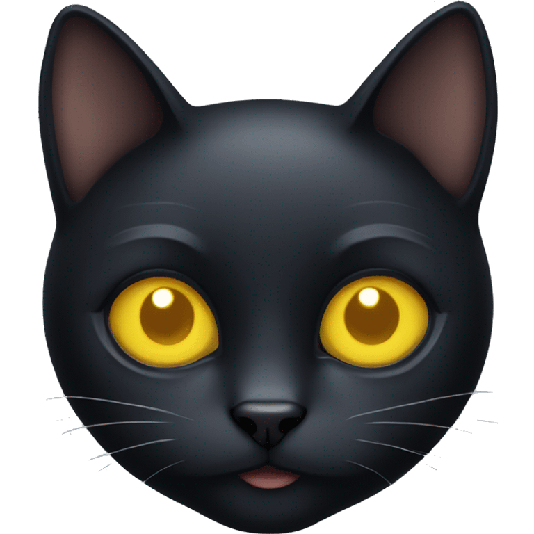 Black cat with yellow eyes, and fair emoji