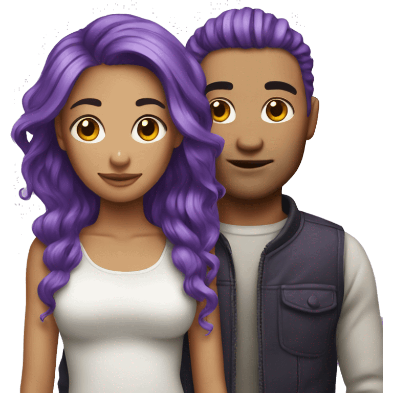 purple hair couple emoji