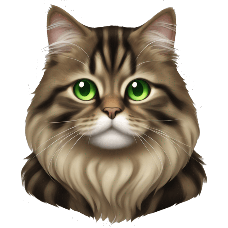 Brown and black striped Siberian cat with green eyes dressed as obi wan kenobi  emoji