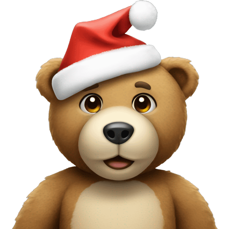 teddy bear with christmas hat emoji