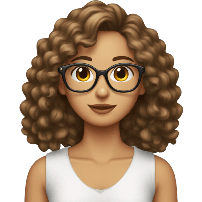 fille cheveux boucler lunette emoji