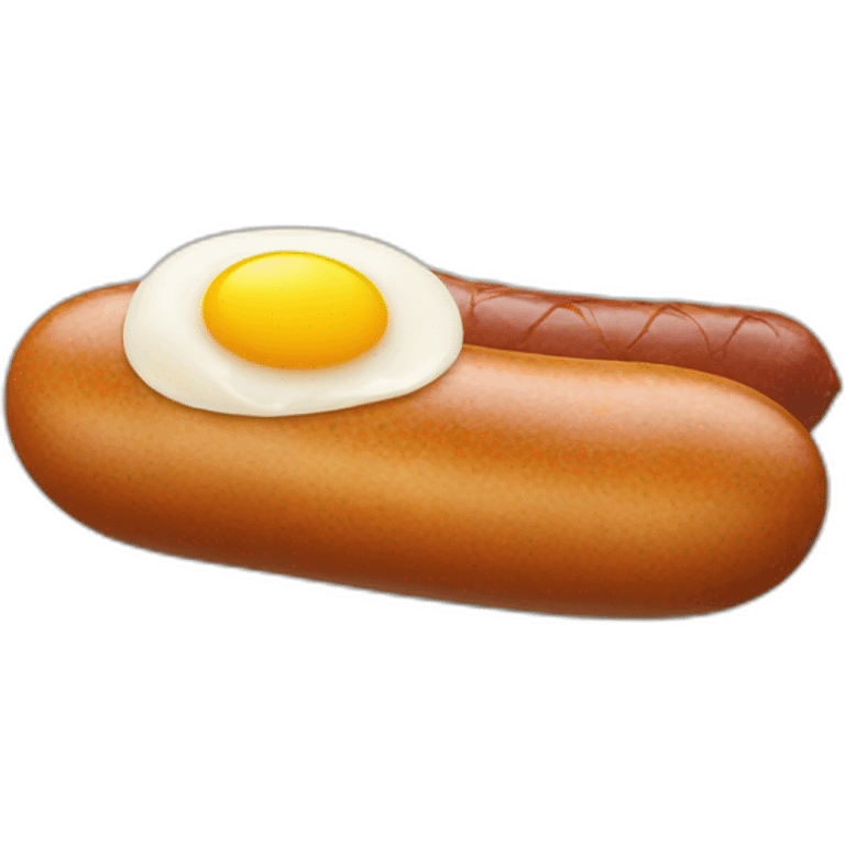 one saussage and two eggs emoji