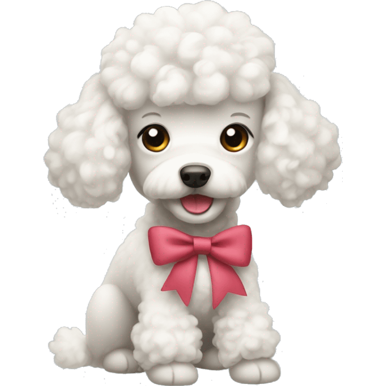 White poodle with a bow emoji