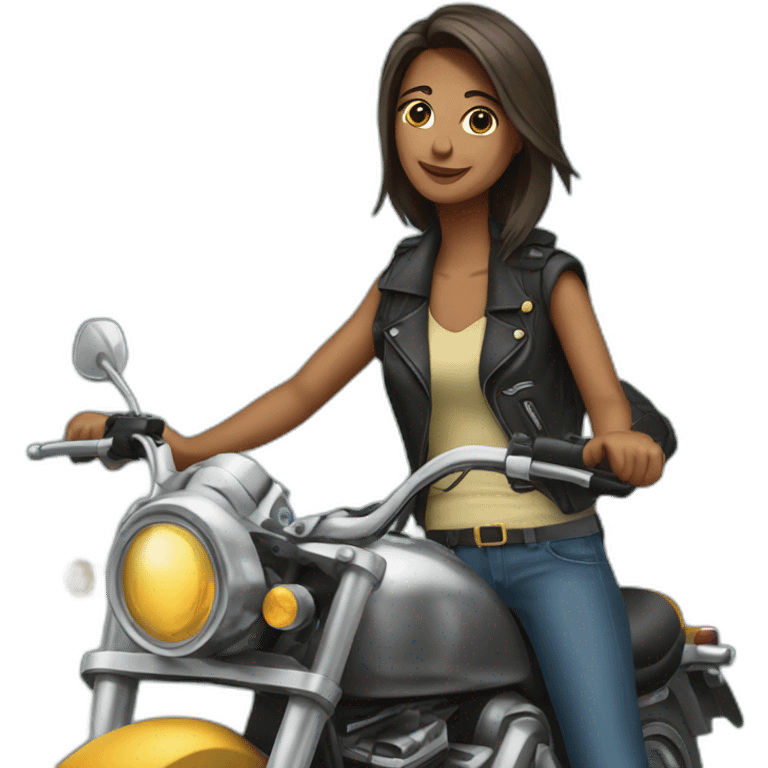 mulher andando de moto emoji