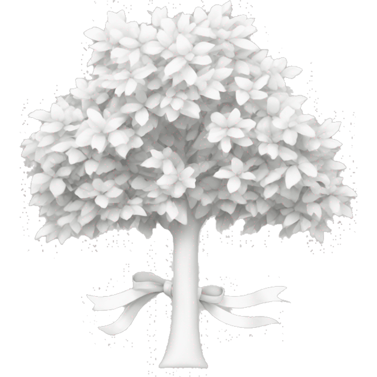 white tree with bow emoji