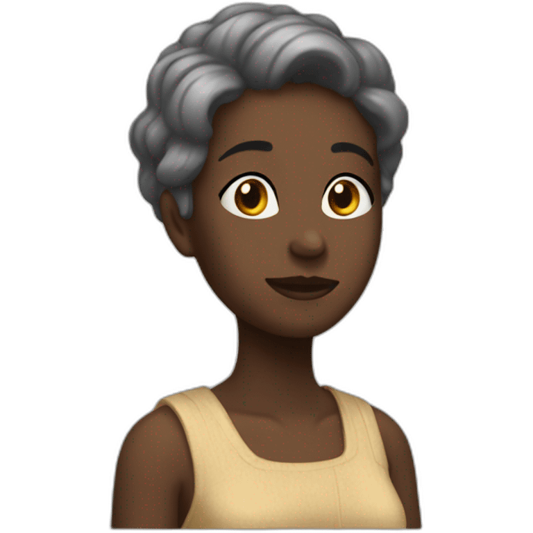 Una negrita con un paragua emoji