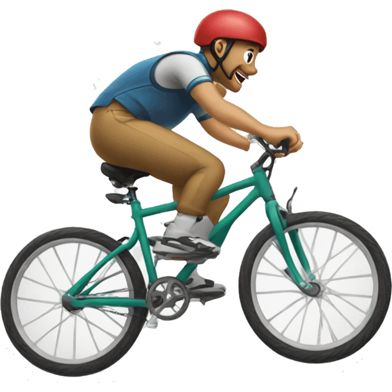 Bicycle doing a jump emoji