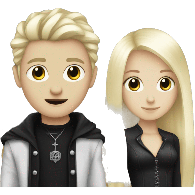 Goth boy and blonde girl  emoji