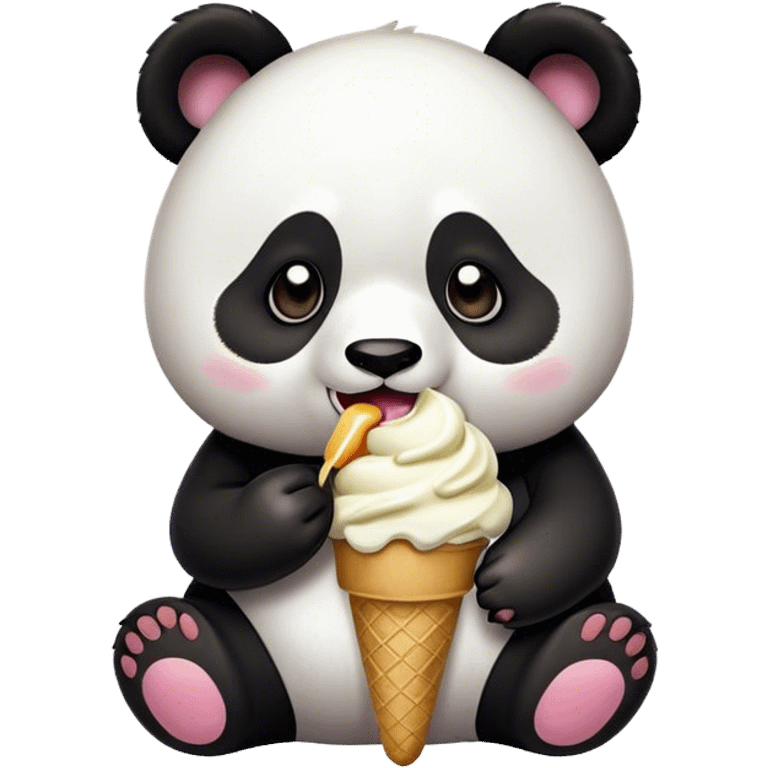 Panda eating ice cream emoji