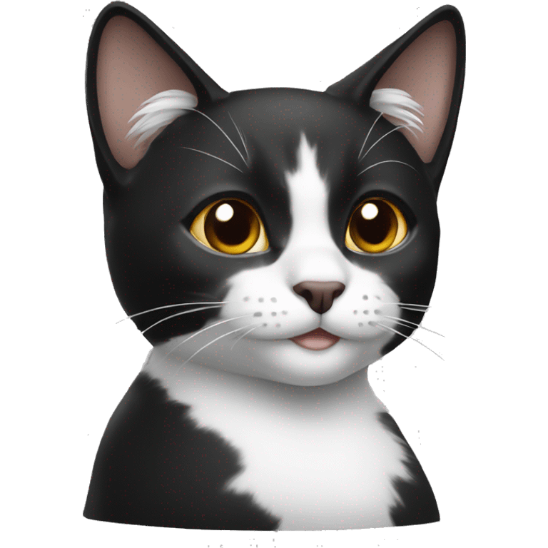 Cat black and withe emoji